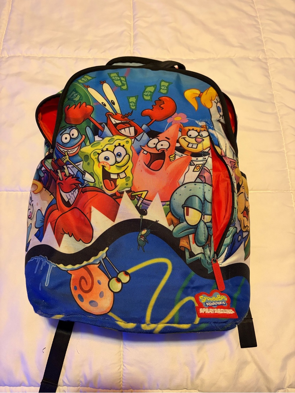 SpongeBob Squarepants Multicolor Character Backpack with Red Accents